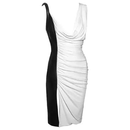 black and white versace dress|Versace pleated dress.